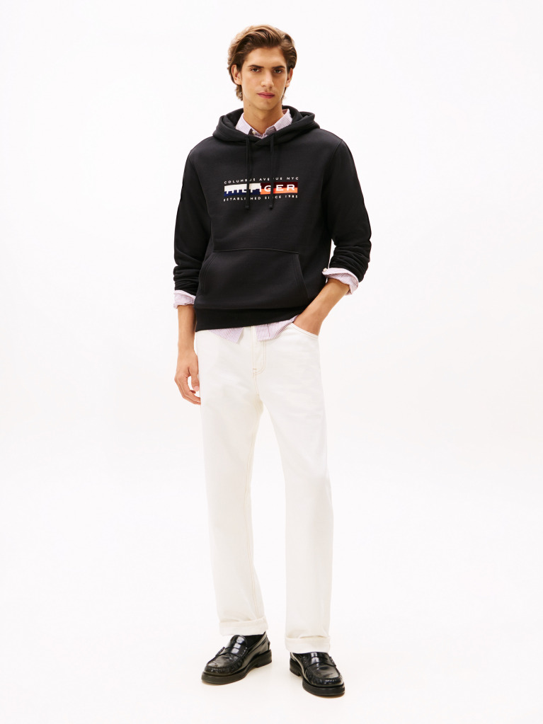 Μαύρο TH Hoodie Με Colour Block Σχέδιο  Άνδρες