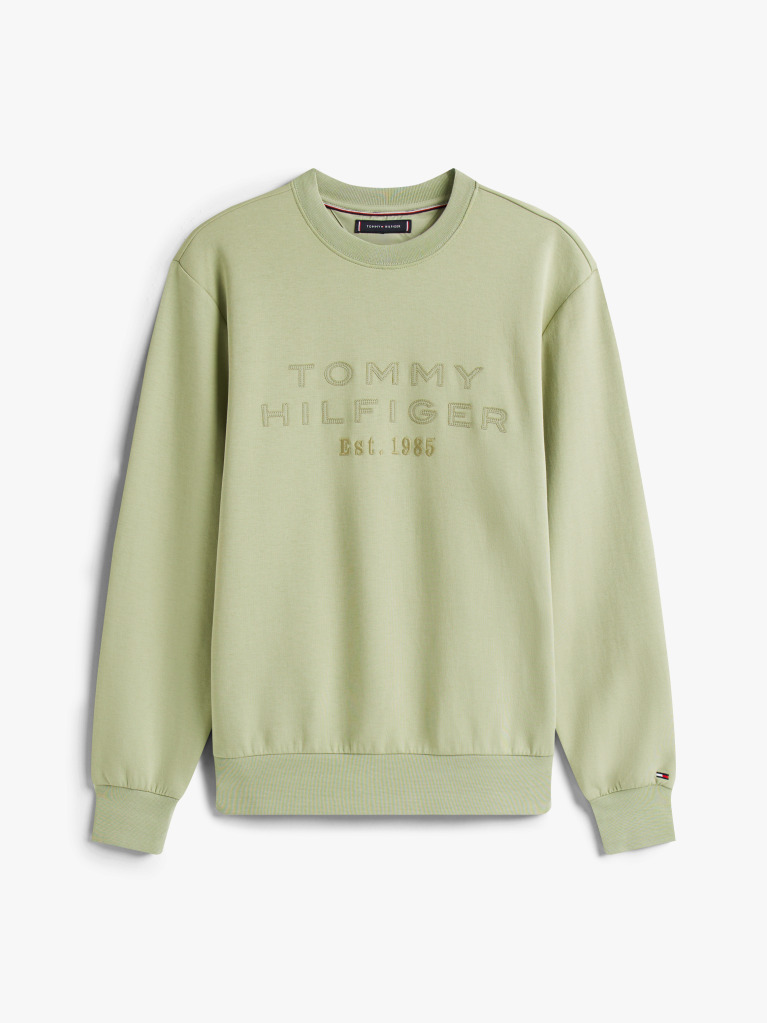 Green Nylon Applique Intechno Crew Sweatshirt  Men