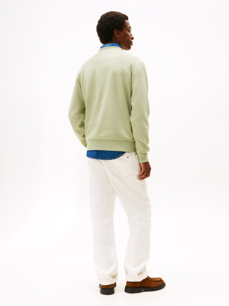 Green Nylon Applique Intechno Crew Sweatshirt  Men