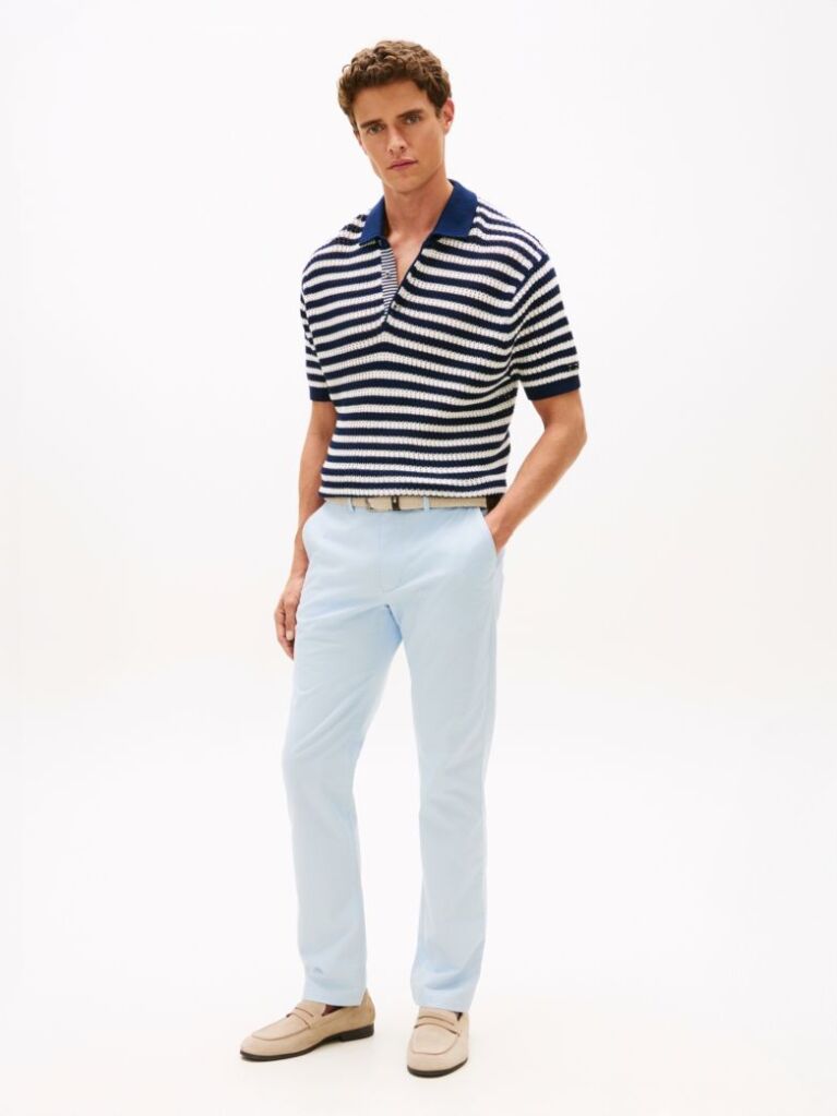 Blue Denton Straight Twill Chinos  Men