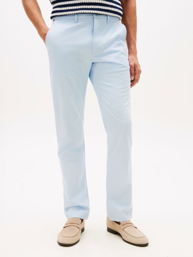 Blue Denton Straight Twill Chinos  Men