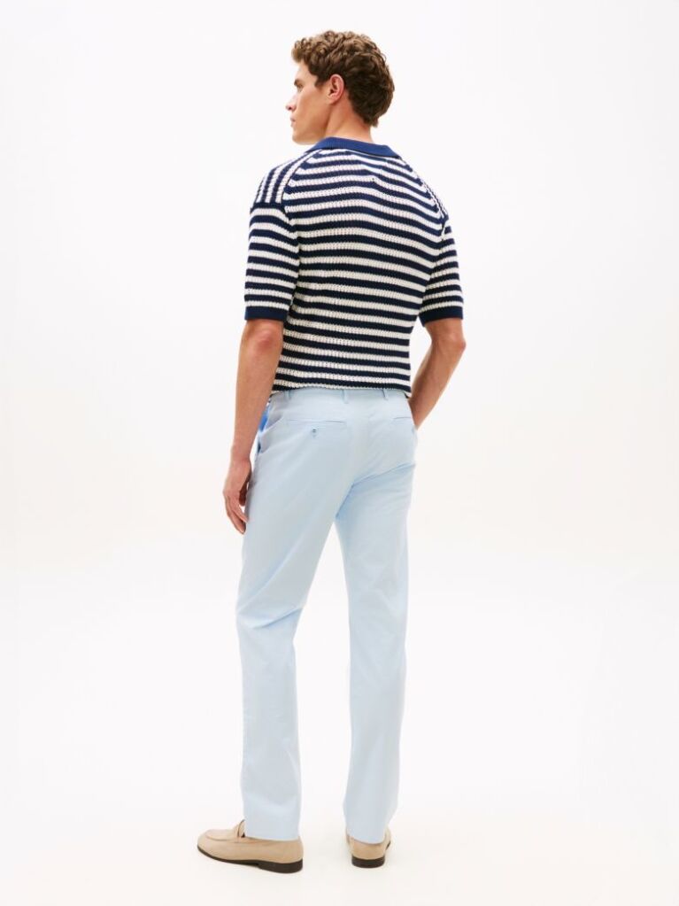 Blue Denton Straight Twill Chinos  Men