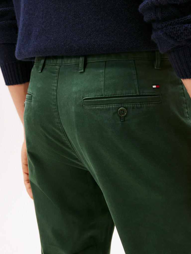 Green Denton Straight Twill Chinos  Men