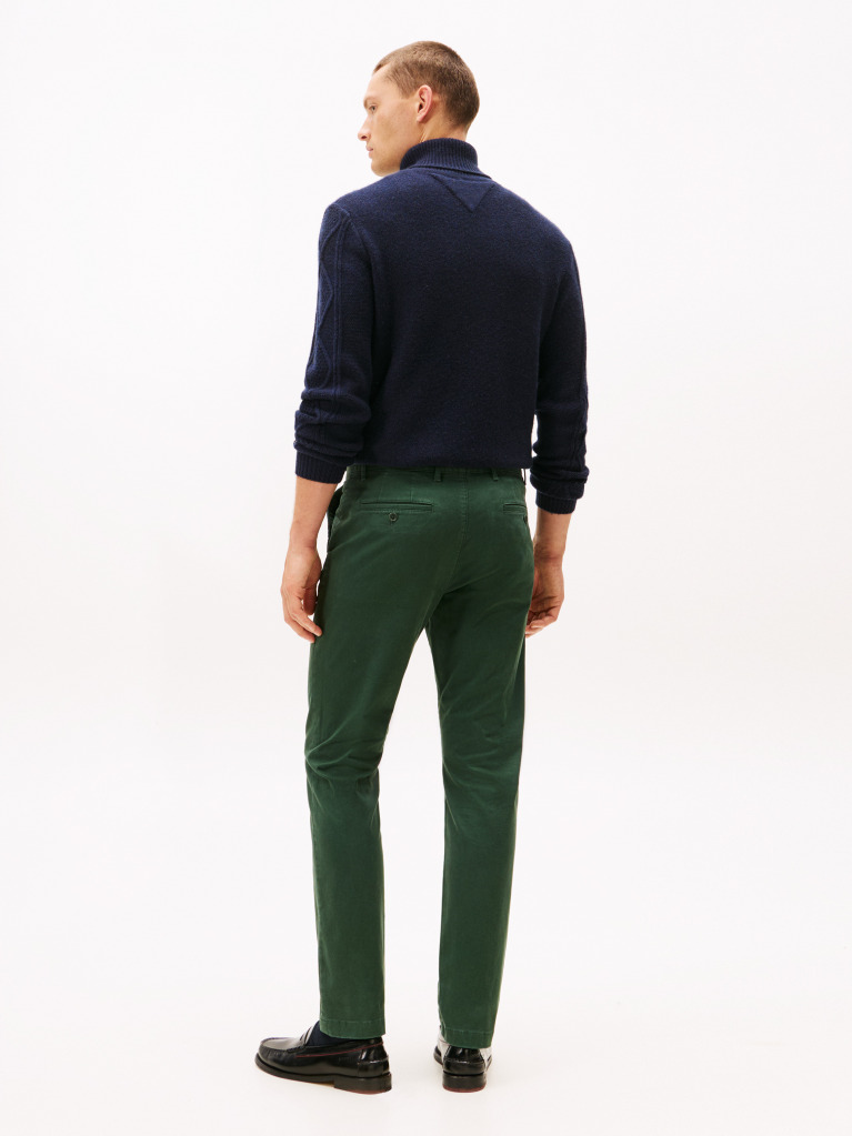 Green Denton Straight Twill Chinos  Men
