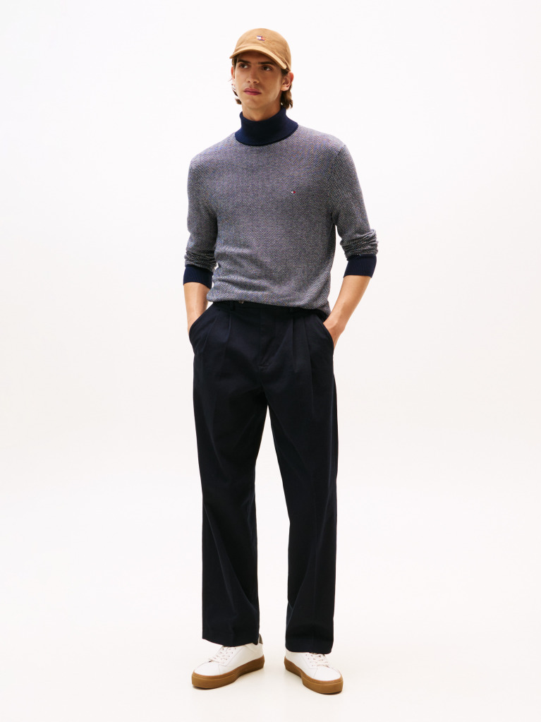 Multi Pima Cotton Roll Neck Sweater  Men