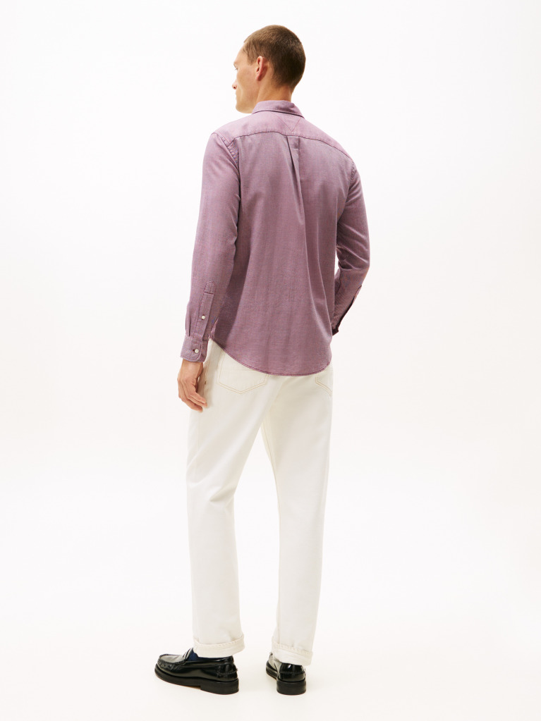 Red Dobby Structure Regular Shirt  Men