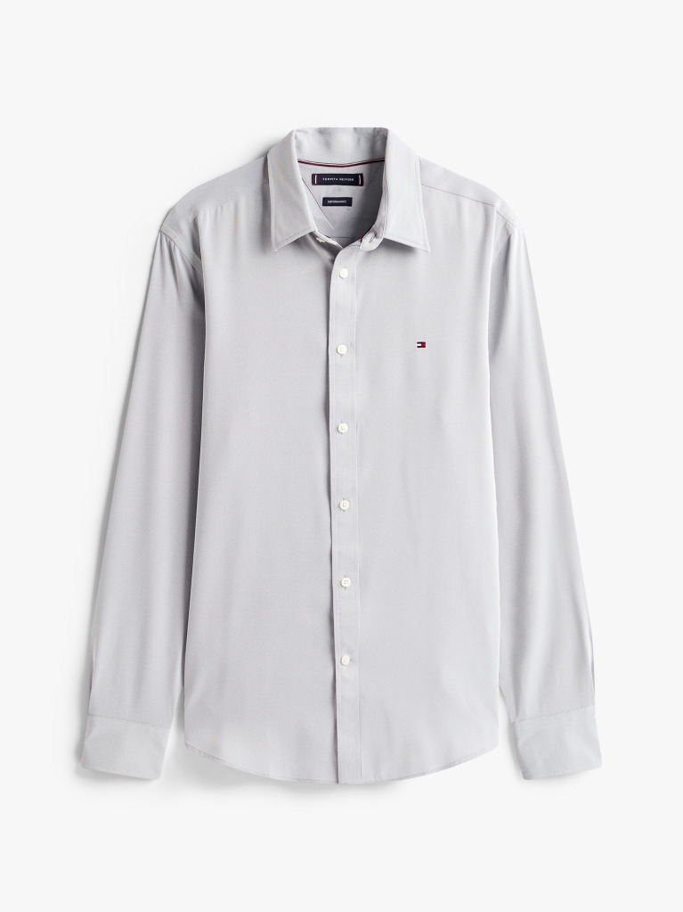 Blue Performance Slim Fit Pique Oxford Shirt  Men