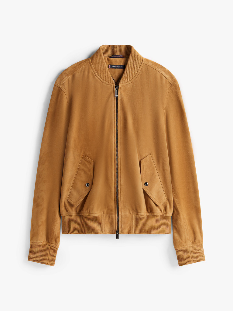 Brown Smart Casual Suede Bomber Jacket  Men