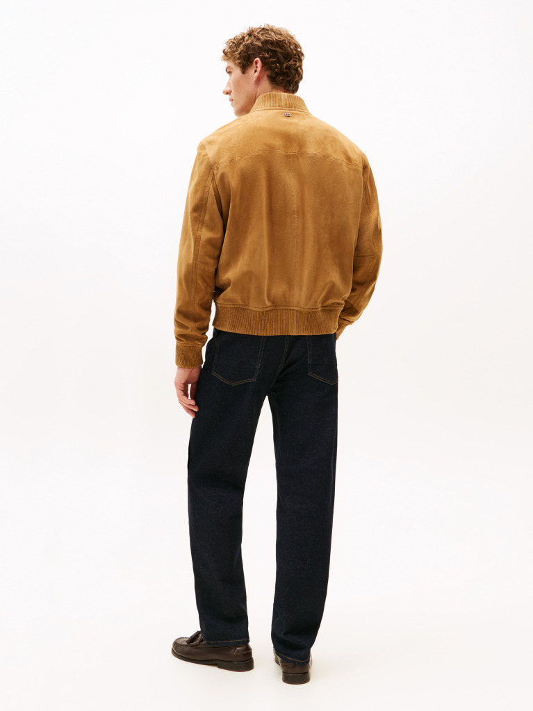 Brown Smart Casual Suede Bomber Jacket  Men
