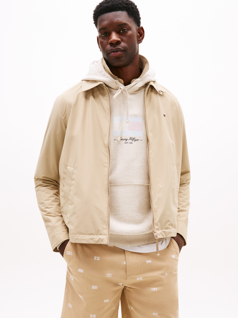 Khaki Packable Water Repellent Zip-Thru Ivy Jacket  Men