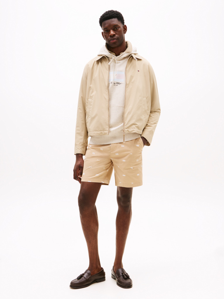 Khaki Packable Water Repellent Zip-Thru Ivy Jacket  Men
