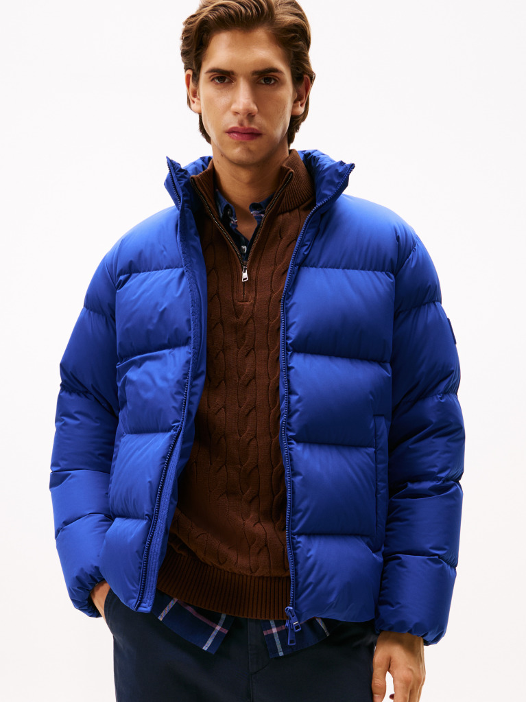Blue Water Repellent Down Puffer Jacket  Men