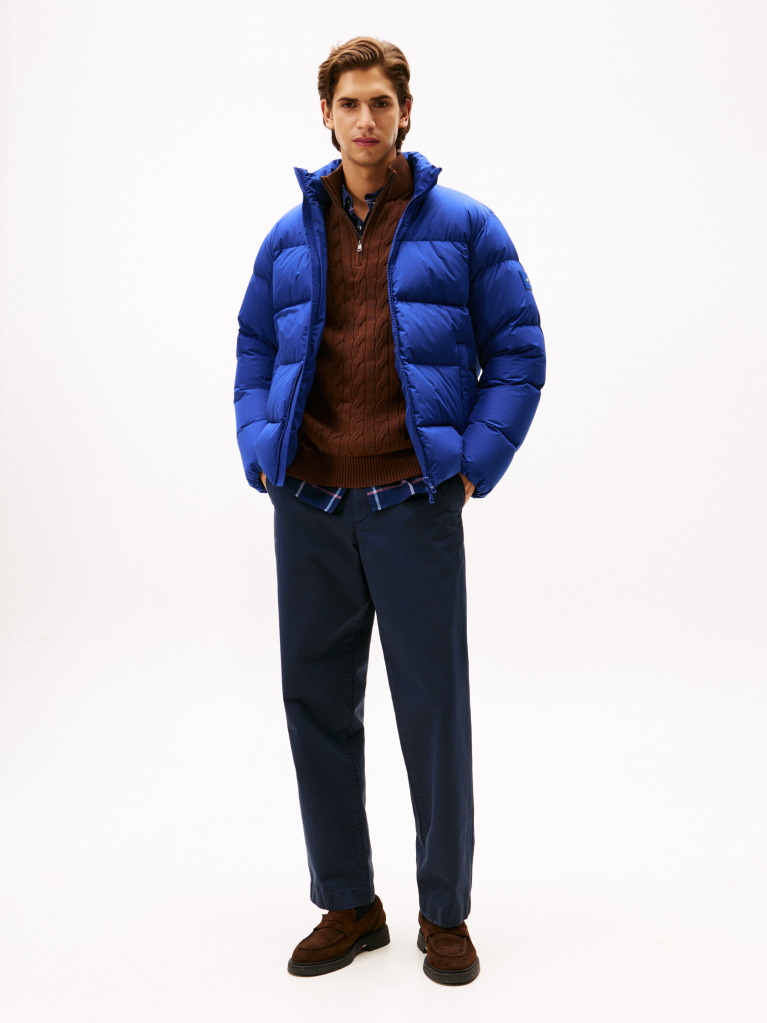Blue Water Repellent Down Puffer Jacket  Men