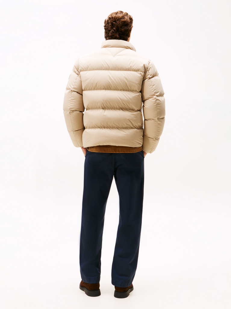 Beige Water Repellent Down Puffer Jacket  Men
