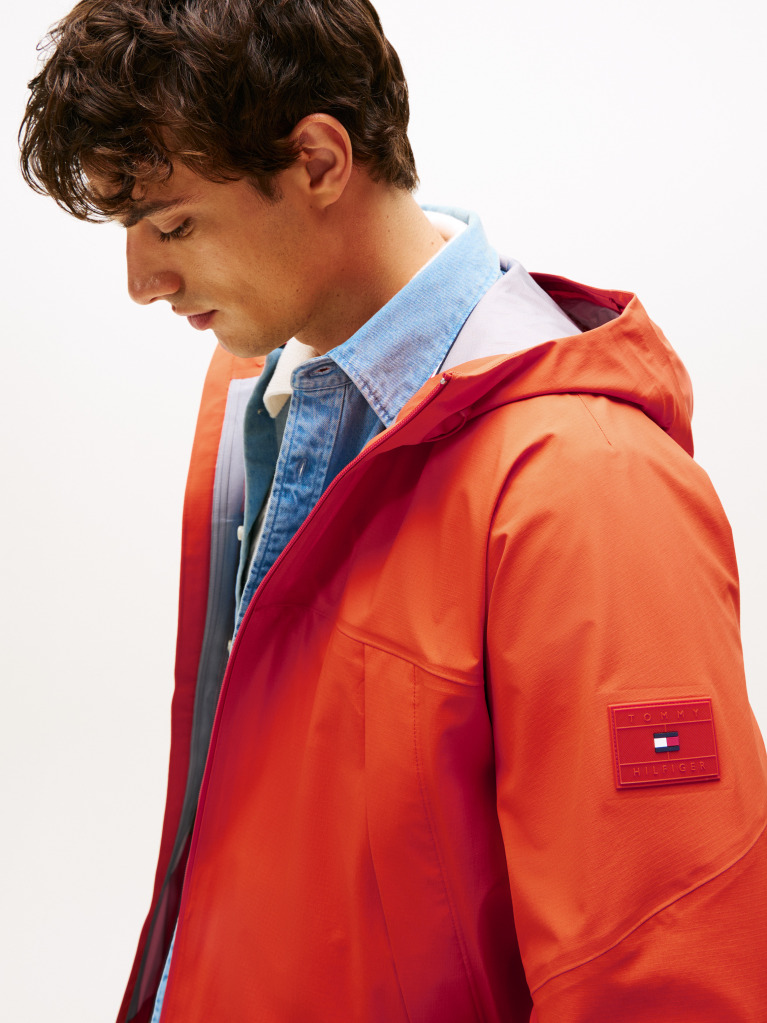 Orange Tech Waterproof Ripstop Packable Jacket  Men