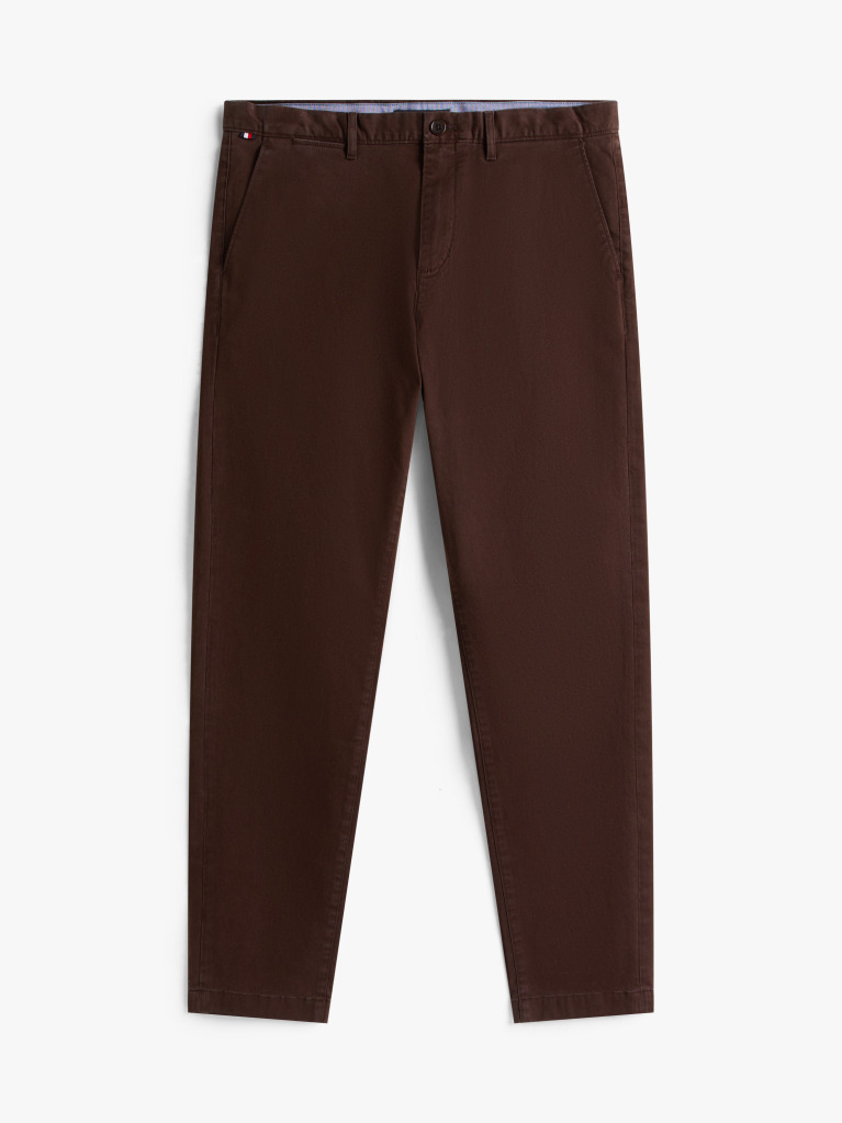Brown Harlem Tapered Leg Twill Chinos  Men