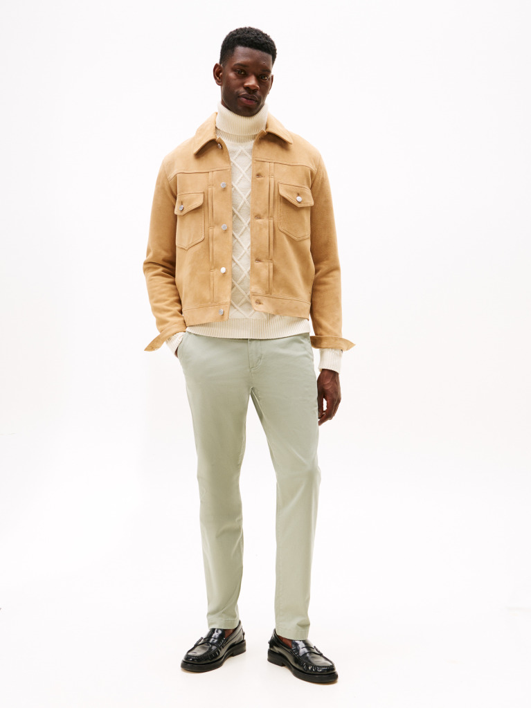 Grey Harlem Tapered Leg Twill Chinos  Men