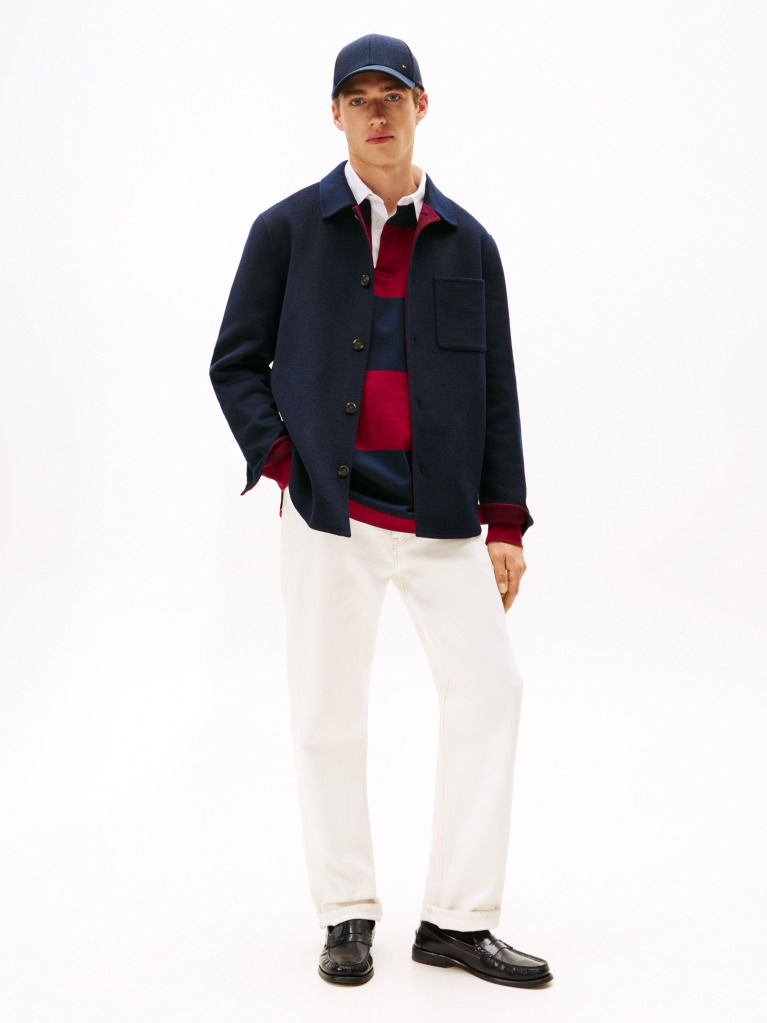 Blue Smart Casual Wool Blend Shirt Jacket  Men
