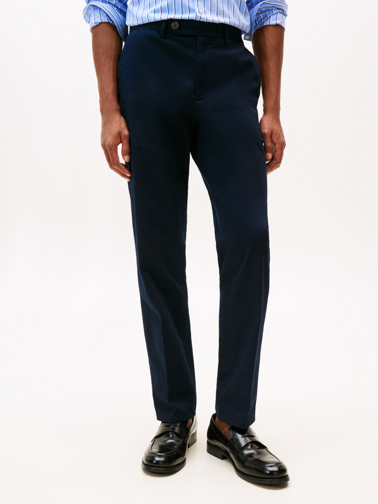 Μπλε Smart Casual Denton Παντελόνι Chinos Σε Ίσια Γραμμή  Άνδρες