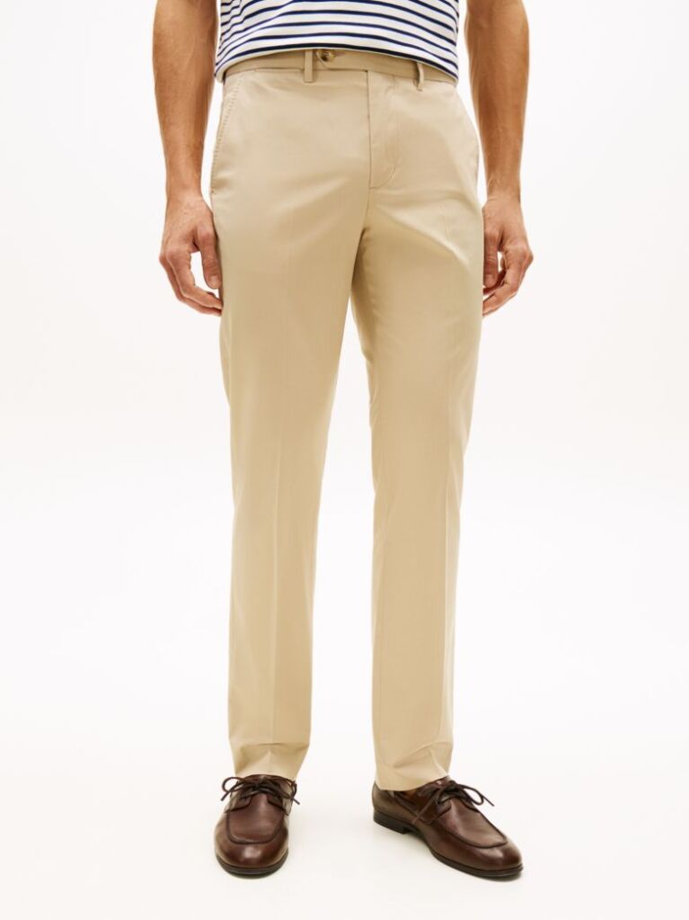 Beige Smart Casual Denton Straight Chinos  Men