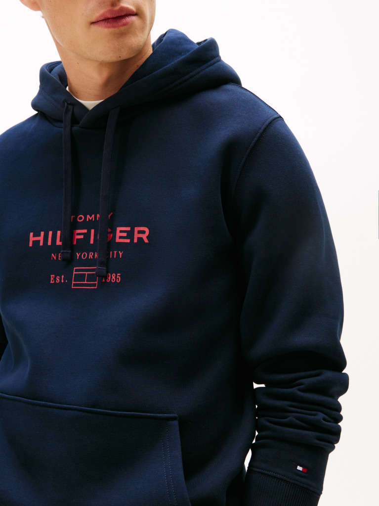 Μπλε Hoodie Με Σχέδιο  Άνδρες