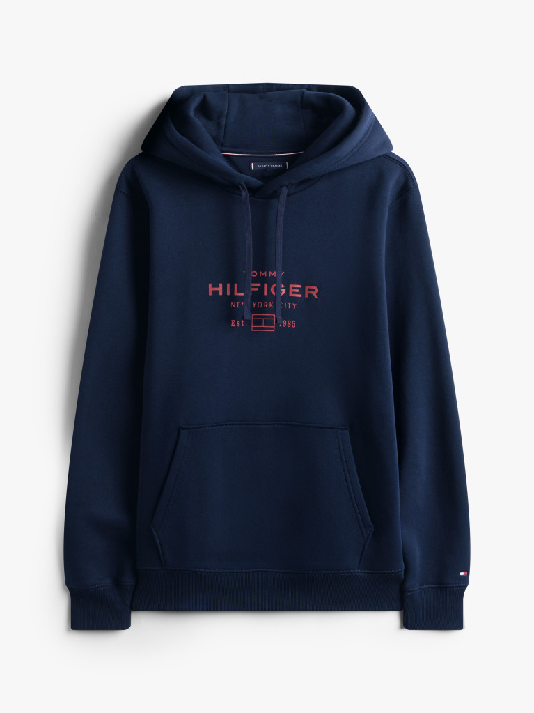 Μπλε Hoodie Με Σχέδιο  Άνδρες