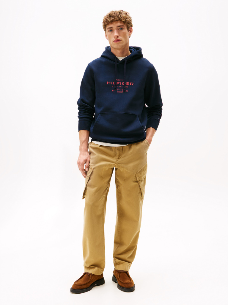 Μπλε Hoodie Με Σχέδιο  Άνδρες