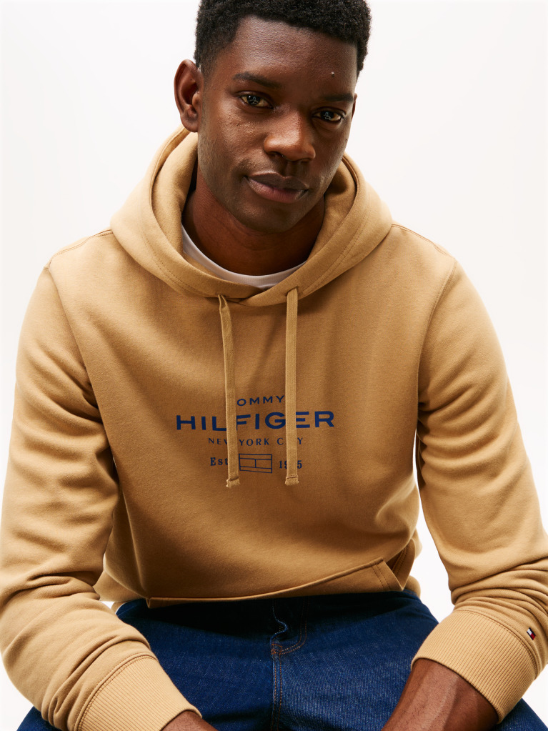 Καφέ Hoodie Με Σχέδιο  Άνδρες