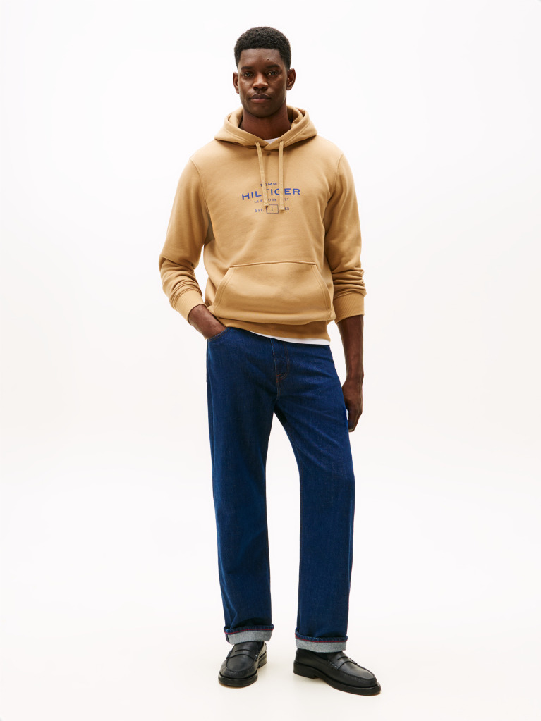 Καφέ Hoodie Με Σχέδιο  Άνδρες