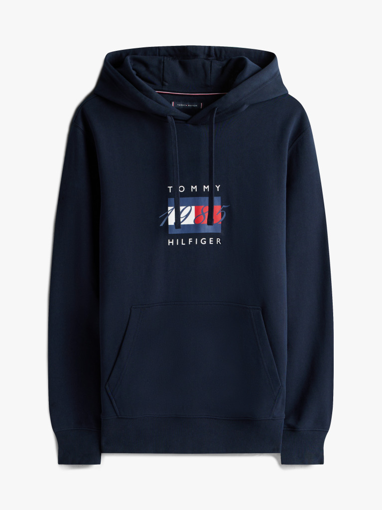 Μπλε Hoody Με Σημαία Και Κορδόνι  Άνδρες
