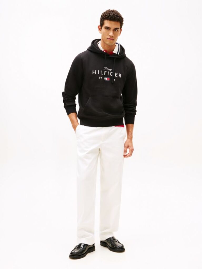 Black Logo Graphic Flex Fleece Hoody  Men