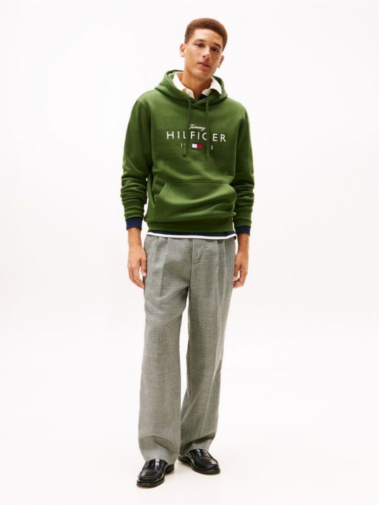 Green Logo Graphic Flex Fleece Hoody  Men