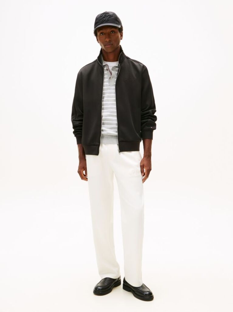 Black Stand-Up Collar Track Jacket  Men