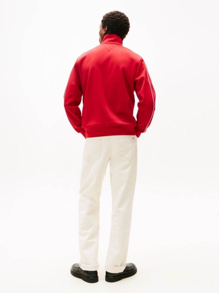 Red Stand-Up Collar Track Jacket  Men