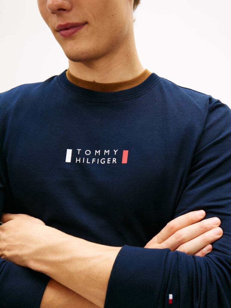 Blue Logo Jersey Long Sleeve T-Shirt  Men