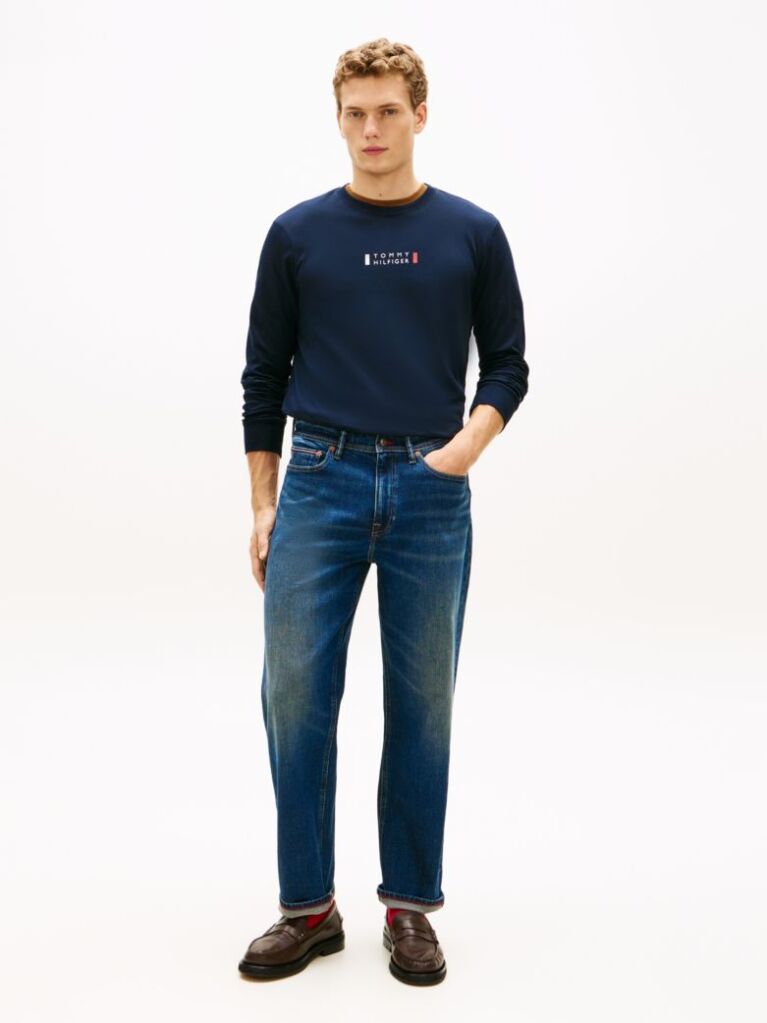 Blue Logo Jersey Long Sleeve T-Shirt  Men