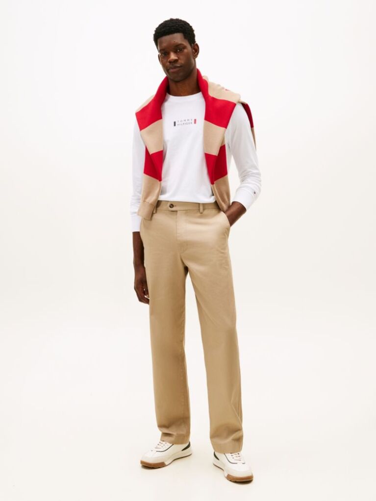 White Logo Jersey Long Sleeve T-Shirt  Men