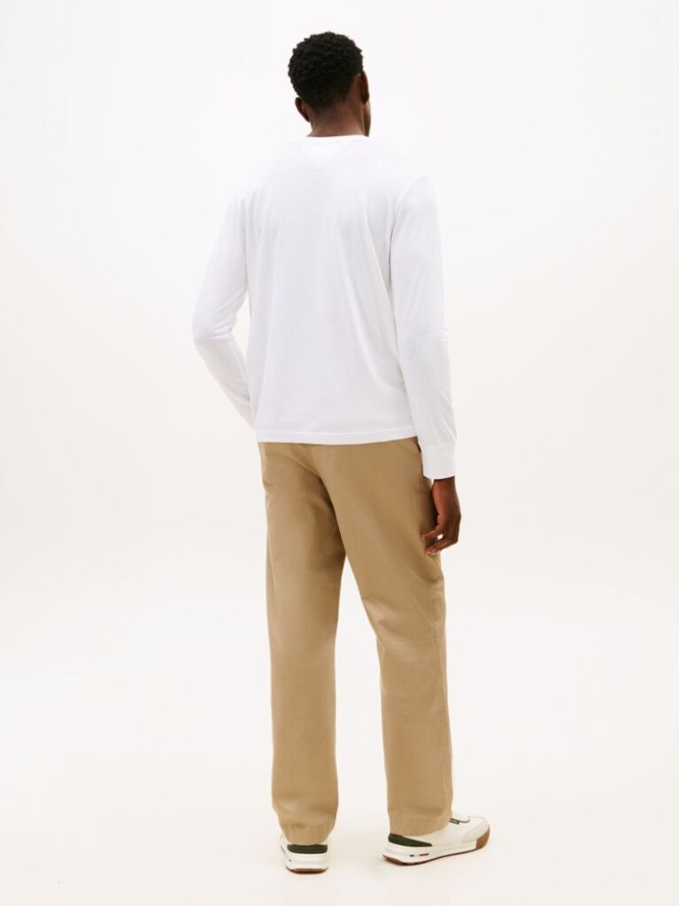 White Logo Jersey Long Sleeve T-Shirt  Men