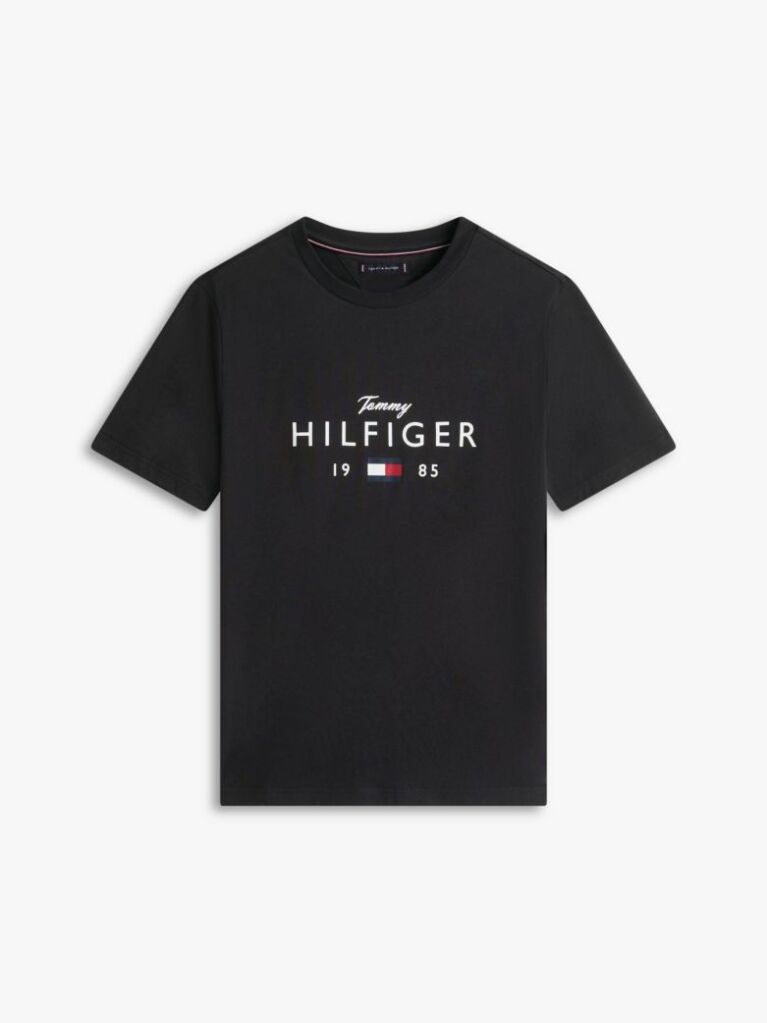 Μαύρο T-Shirt Με Λογότυπο Και Στρογγυλή Λαιμόκοψη  Άνδρες