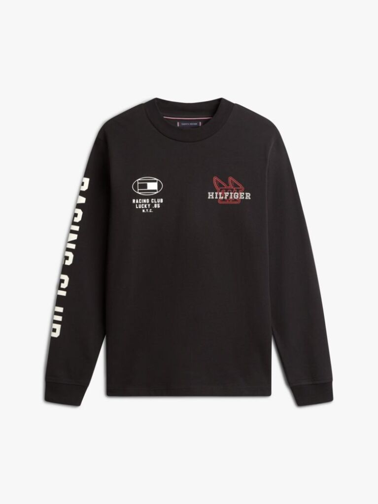 Μαύρο T-Shirt Μακρυμάνικο Με Graphic Σχέδιο  Άνδρες