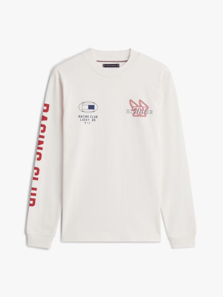 Μπεζ T-Shirt Μακρυμάνικο Με Graphic Σχέδιο  Άνδρες