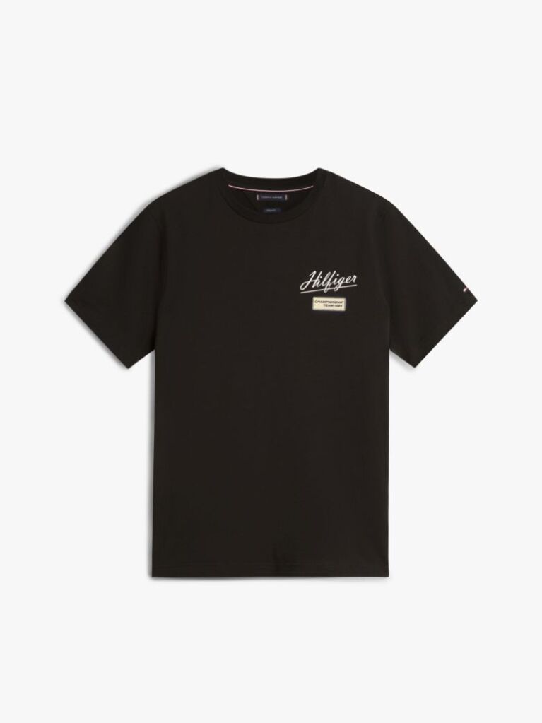 Μαύρο T-Shirt Με Λογότυπο Και Στρογγυλή Λαιμόκοψη  Άνδρες