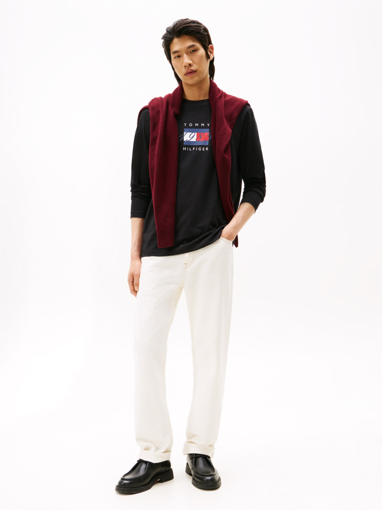 Black Flag Graphic Jersey Long Sleeve T-Shirt  Men