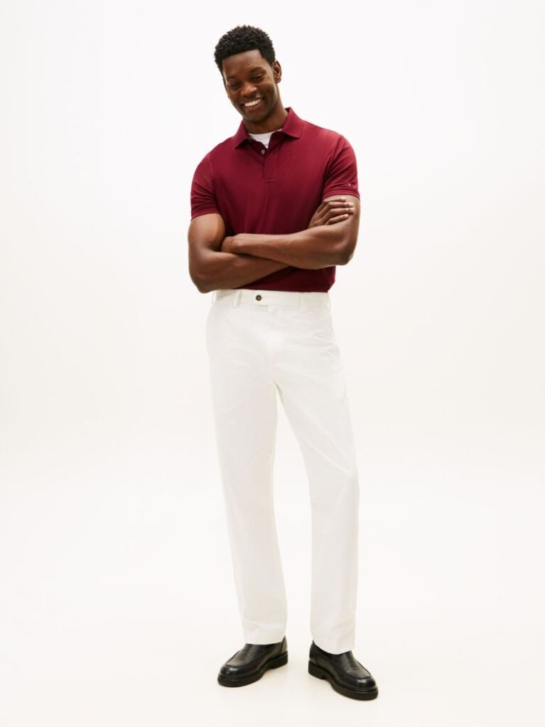 Red Regular Fit Concealed Placket Polo Shirt  Men