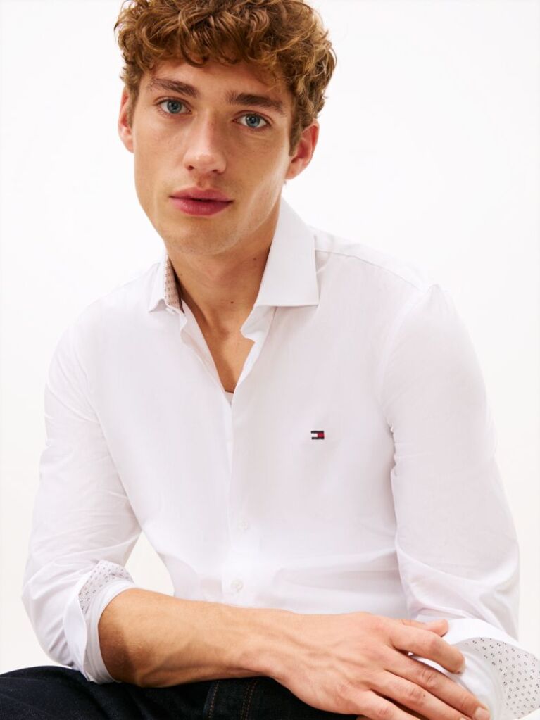 White TH Flex Dobby Slim Fit Shirt  Men