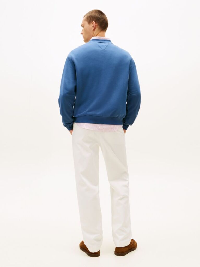 Blue Logo Terry Crew Neck Sweatshirt  Men