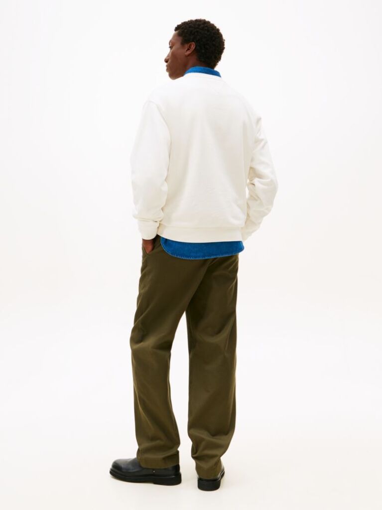 Beige Logo Terry Crew Neck Sweatshirt  Men