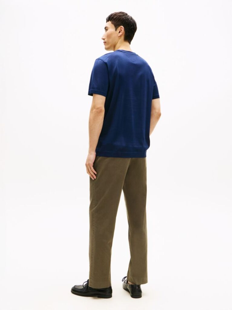 Μπλε Smart Casual T-Shirt Με Κλασική Λαιμόκοψη  Άνδρες