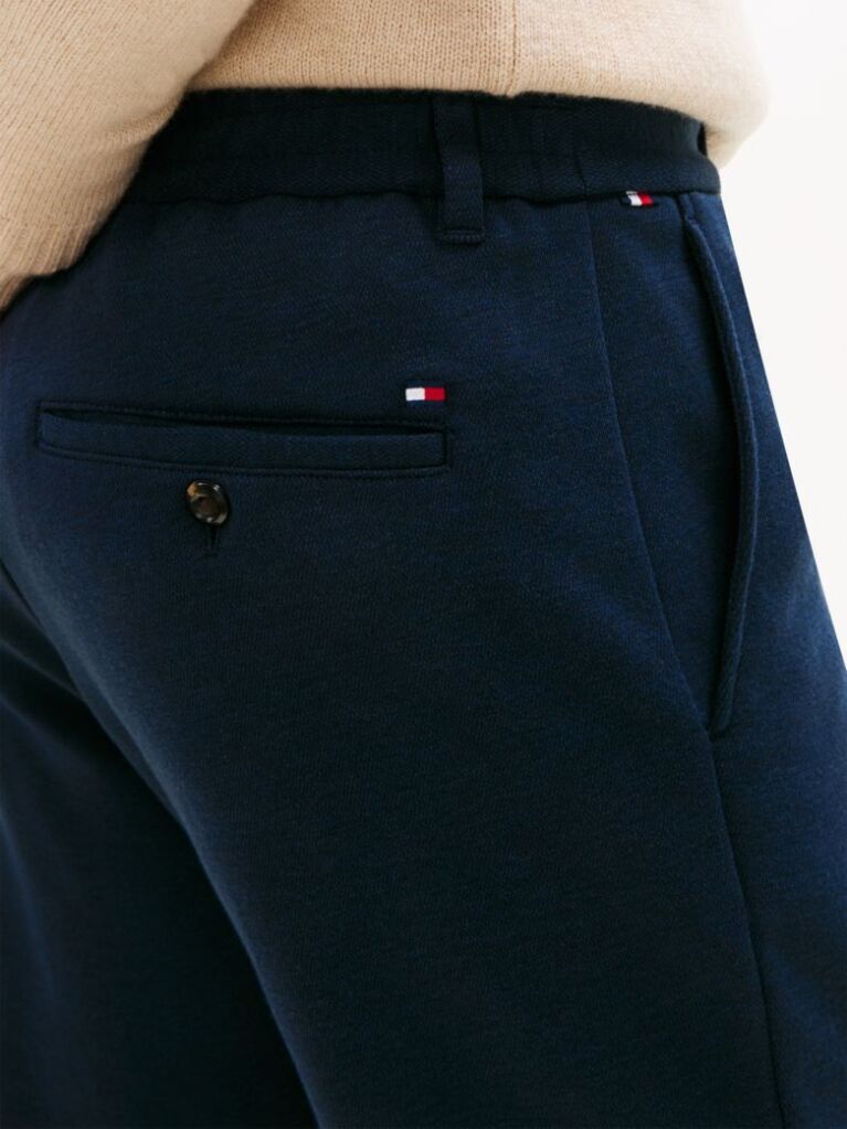 Blue Harlem Interlock Knit Pique Tapered Leg Trousers  Men