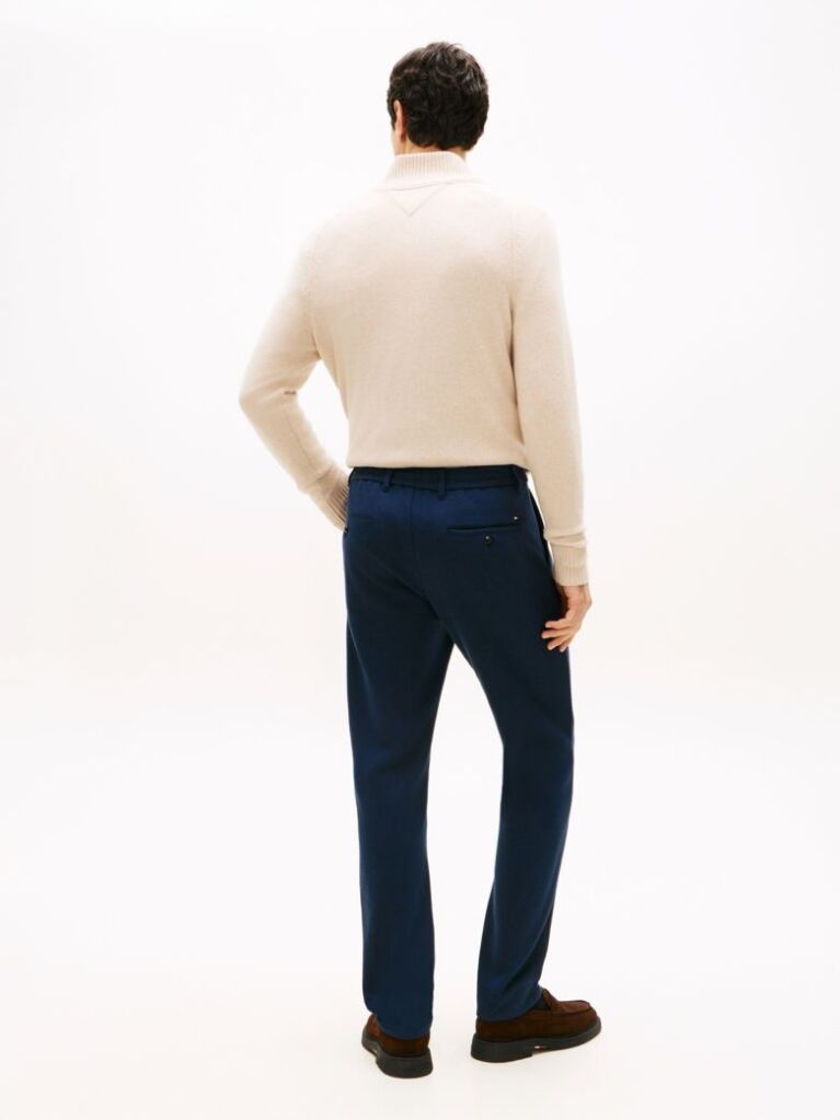 Blue Harlem Interlock Knit Pique Tapered Leg Trousers  Men